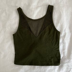 Free people movement cropped netted tank